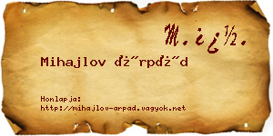 Mihajlov Árpád névjegykártya
